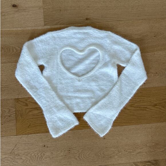 More To Come - Carolina Heart Cut Out Sweater in Ivory - Picture 3 of 5